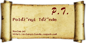 Polányi Tünde névjegykártya